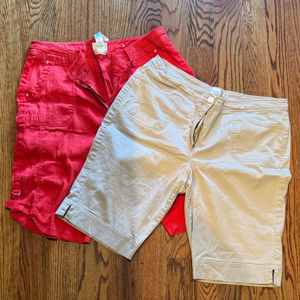 Chico's women’s Shorts in Red and Beige